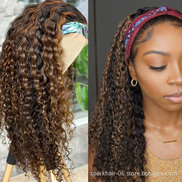 Wholesale Remy Human Hair Headband Wig,Headband Wig Straight Human Hair ForBlack Women,180%Density Curly Headband Human Hair Wig